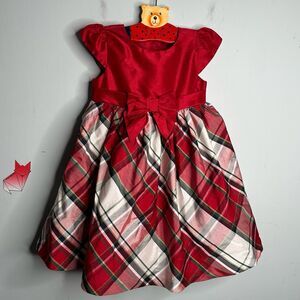 Gymboree Holiday Christmas Dress Red Short Sleeve Top Plaid Skirt Bottom Size 2T